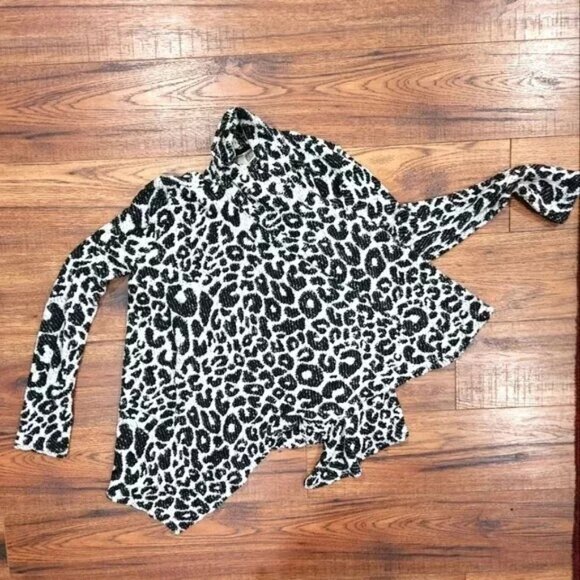 Forever 21 Junior's Animal Print Long Sleeve Open Sweater Casual Cardigan Small - Picture 4 of 5